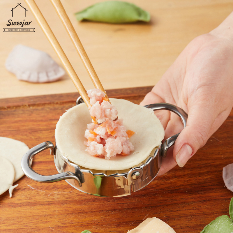 Khuôn nắn bột làm há cảo SWEEJAR 2 trong 1 bằng thép không gỉ 304 tiện dụng