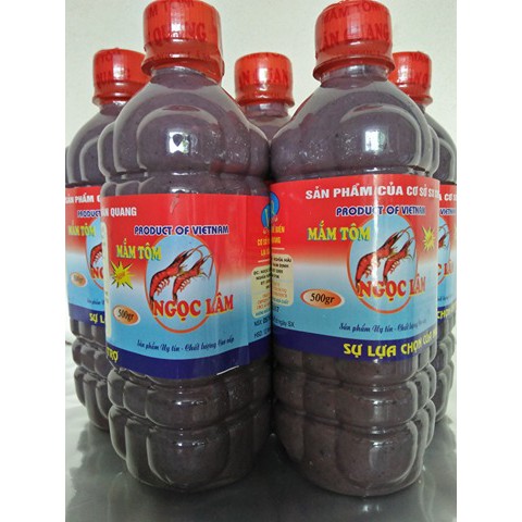 COMBO 5 CHAI MẮM TÔM NGUYÊN CHẤT LOẠI NGON HIỆU NGỌC LÂM - chai 500gr