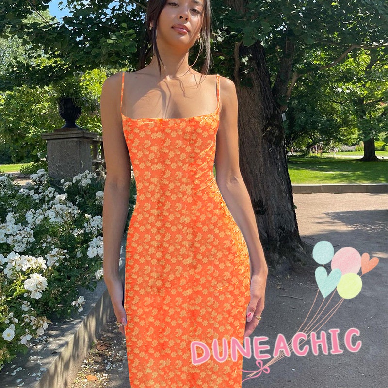 Đầm Maxi Hai Dây Hở Lưng Phong Cách Boho Cho Nữ