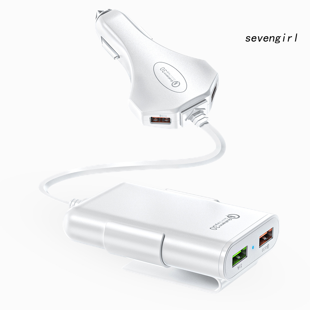 Cáp Sạc Nhanh Qc3.0 4 Cổng Usb Cho Xe Hơi