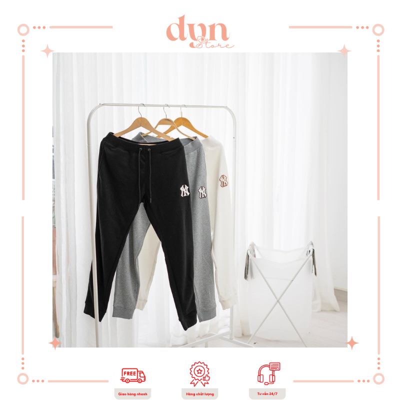 Quần Jogger Unisex MLB ống rộng hàng xuất dư