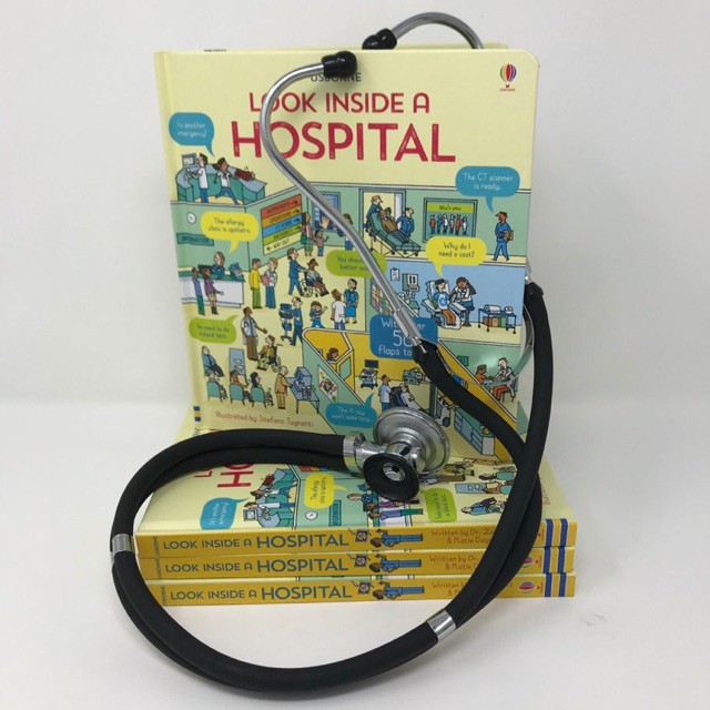 Sách - Look Inside A Hospital Usborne - cho bé tìm hiểu về nghề bác sĩ