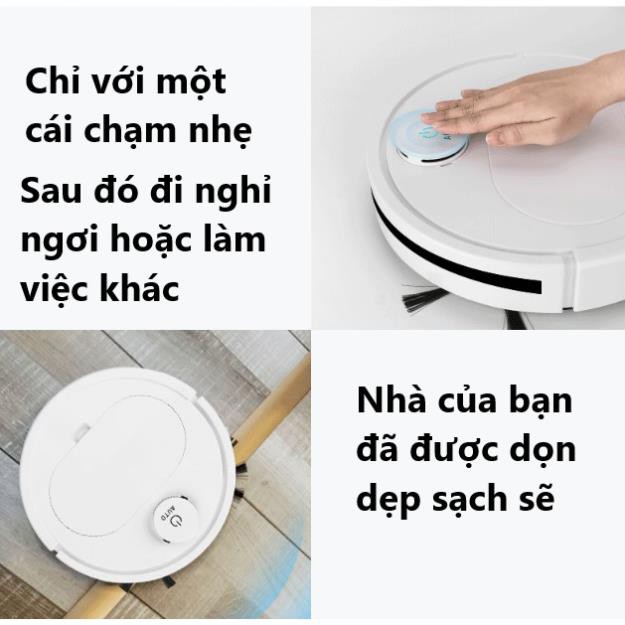 Robot Hút Bụi Lau Nhà Thông Minh ES350 PRO Cao Cấp 3 Trong 1, Cảm Biến Chạm, Chống Va Chạm Thông Minh Có Led