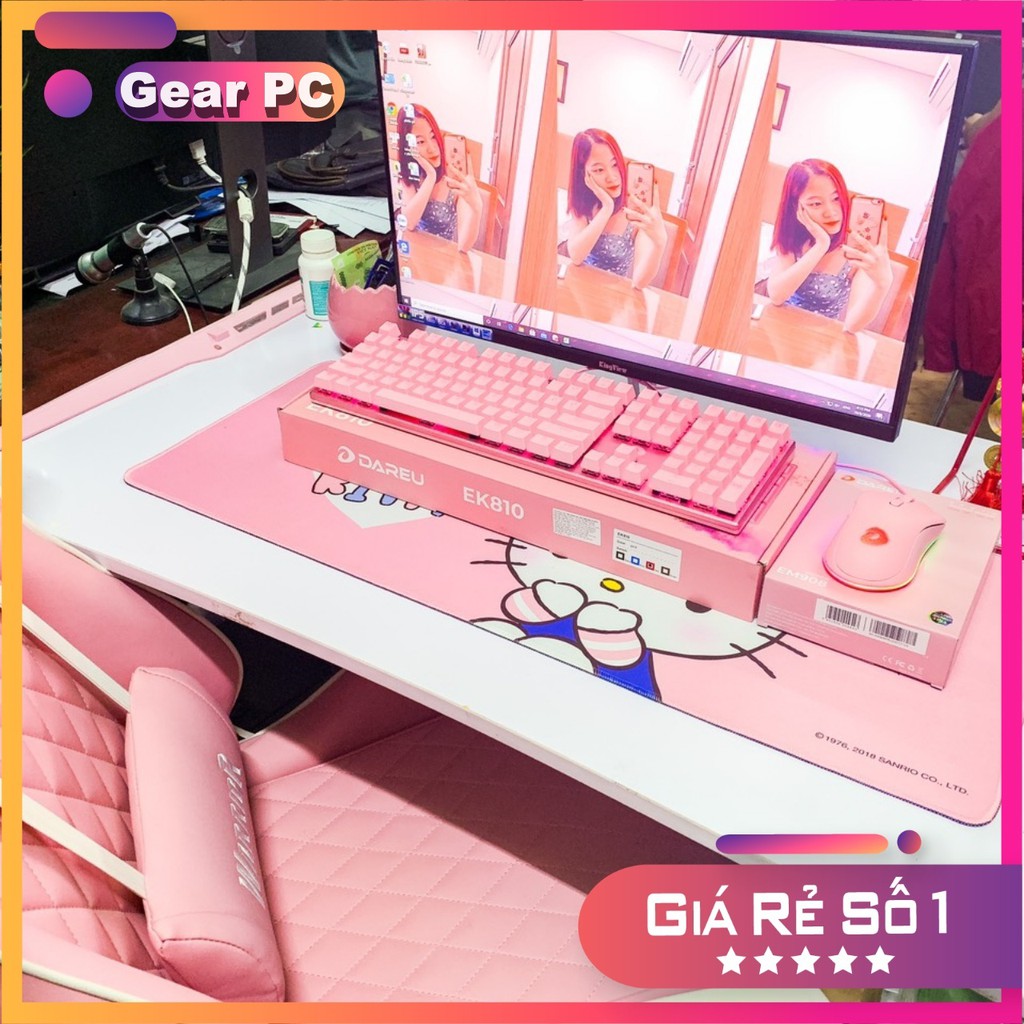 Bàn phím cơ Dareu EK810 Màu Hồng led PINK dành cho nữ game thủ  - sản phẩm hàng chính hãng bảo hành 24 tháng