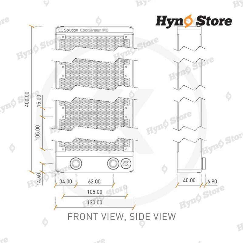 Két nước làm mát chất lượng cao Radiator EK CoolStream PE 360 Tản nhiệt nước custom – Hyno Store