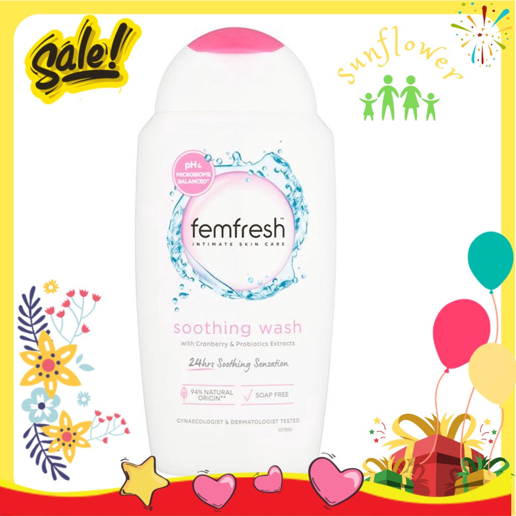 Dung dịch vệ sinh Femfesh trắng nắp hồng intimate Skin Care Soothing Wash Úc 250ml