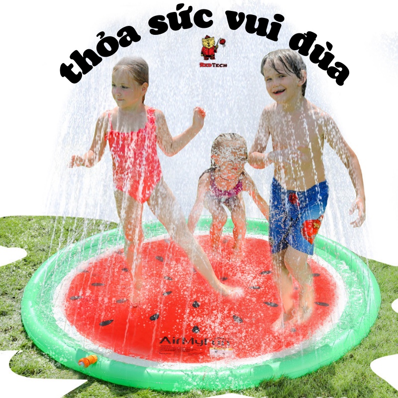 Bể Bơi, Thảm Phun Nước Tự Động Kích Thước 1m7 cho bé vui đùa vào mùa hè Redtech.