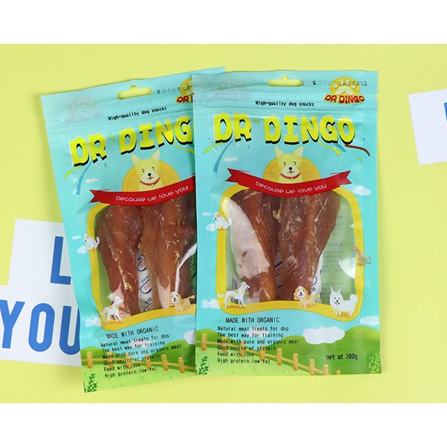 BÁNH ỨC GÀ CUỘN XƯƠNG CHO CÚN GÓI 100G