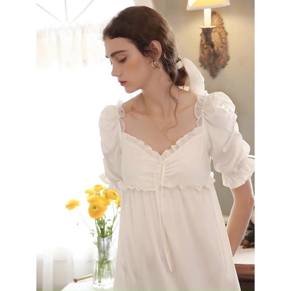 Đầm ngủ satin công chúa cao cấp Mama Dress S1121 Bralettehousevn