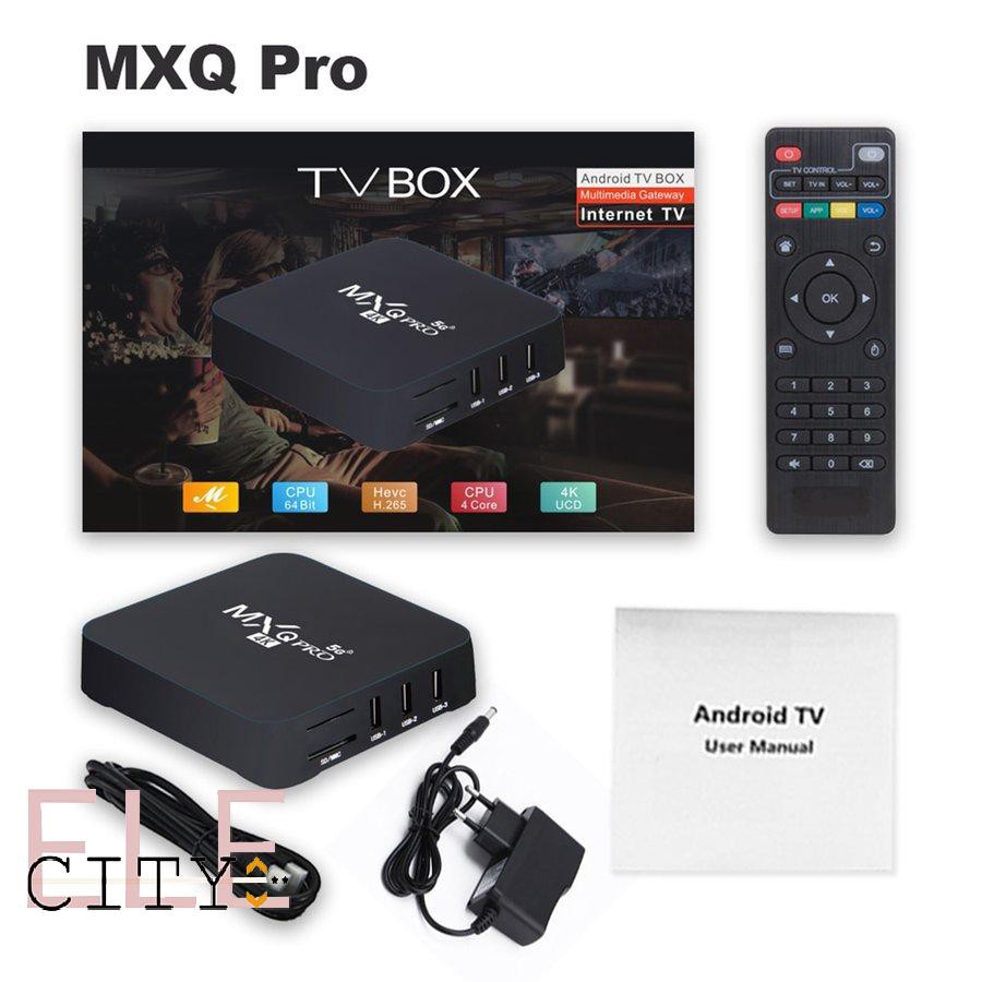 Hộp TV giải mã tín hiệu MXQPRO5G 4K thông minh phát đa phương tiện trên mạng điều khiển từ xa dành cho gia đình