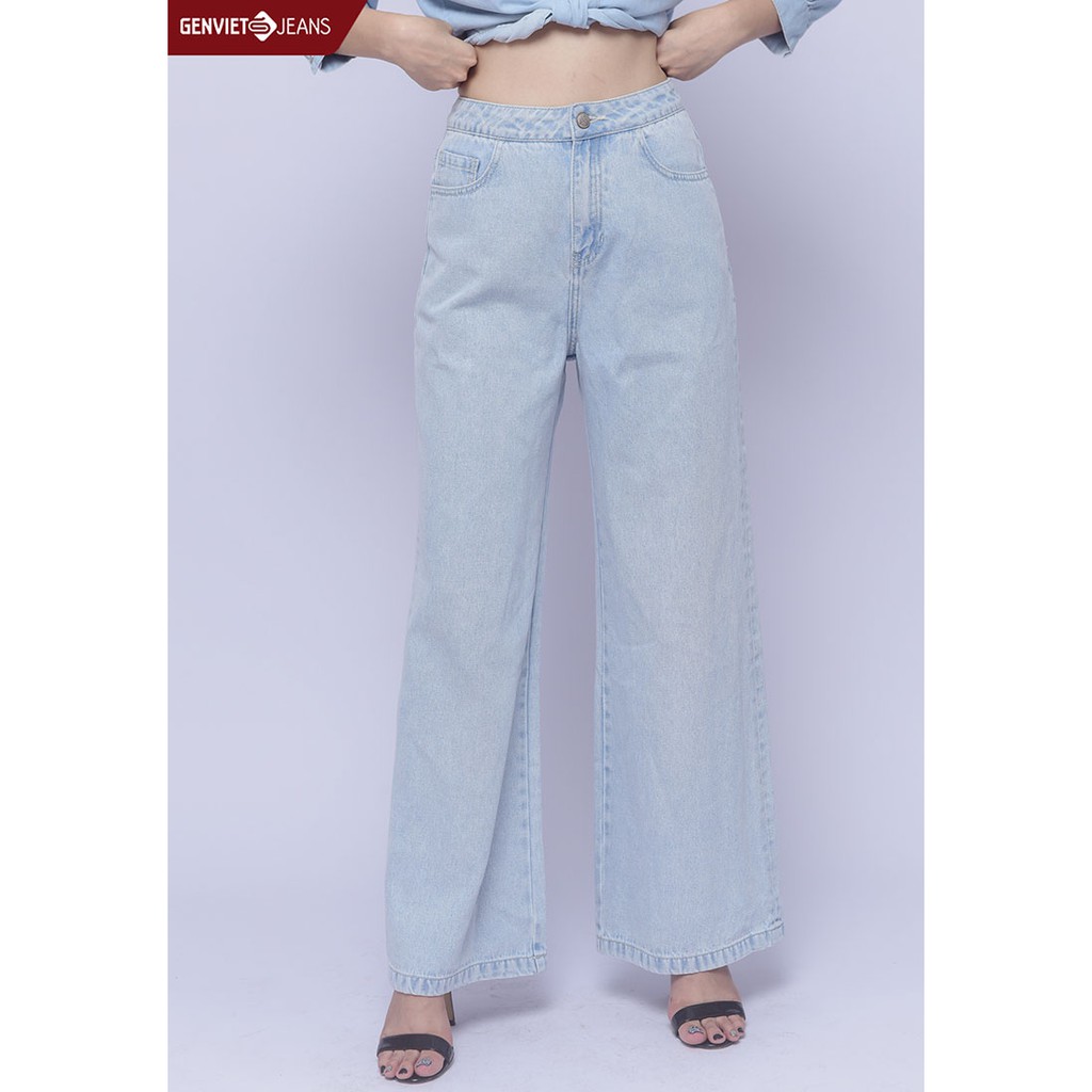 [Mã FAMALLT5 giảm 15% đơn 150k] Quần Dài Jeans Nữ Dáng Suông TQ124J1291 GENVIET