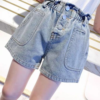 🔥🔥Bé Gái Quần Short Denim Quần Áo Mùa Hè 2021 Phong Cách Phương Tây Mặc Ngoài Vừa Lớn Nhỏ Trẻ Em Cao Cấp Mùa Hè Bé Gái Bud Quần Nóng