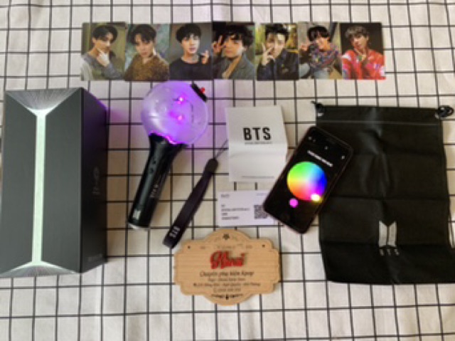 [UNOFF]Lightstick Bomb ver 3 BTS bắt bluetooth đổi màu theo app (Gậy cổ vũ BTS)