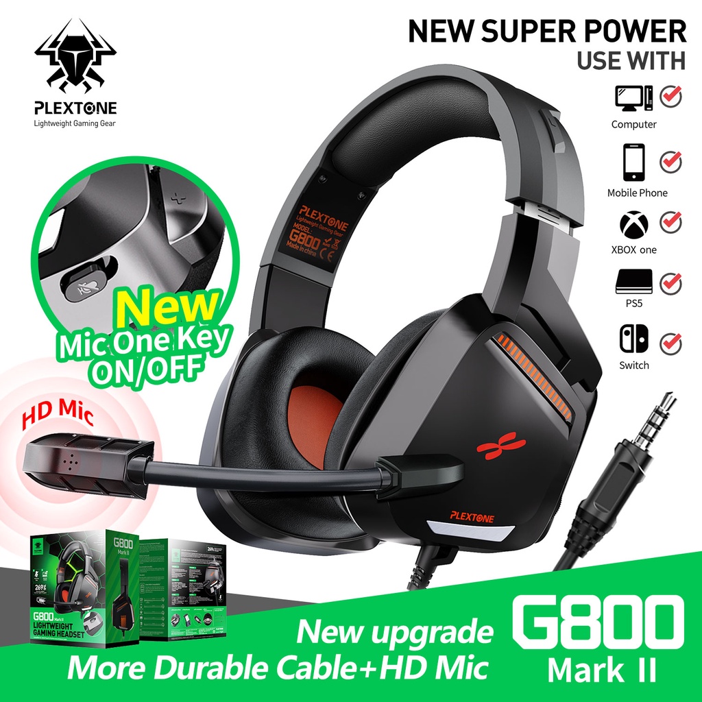 Tai nghe chụp tai chơi game PLEXTONE G5/ G800 bluetooth tích hợp mi cờ rô chất lượng cao