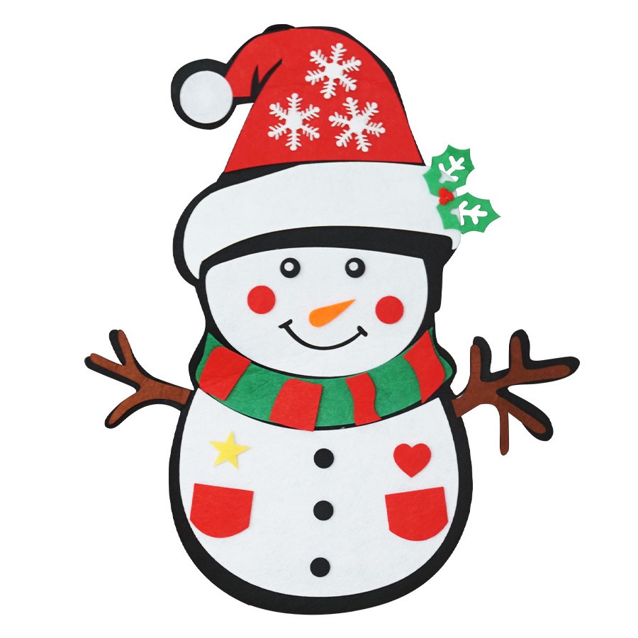 Đồ trang trí giáng sinh bằng vải nỉ hình người Tuyết, cây thông Noen