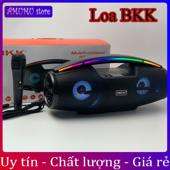 [Freeship]Loa Bluetooth Karaoke BKK B100 Tặng Mic-Pin Trâu, Bass Chắc Nịch, Hát Cực Đã Mẫu mới 2021 Bảo hành lỗi 1 đổi 1