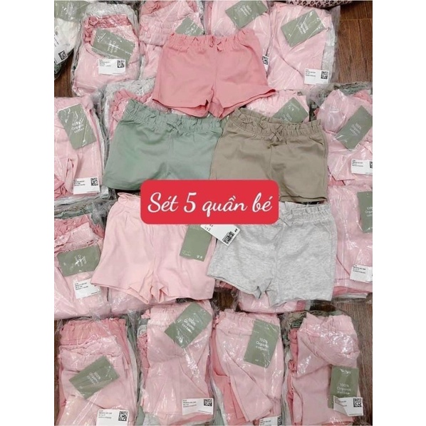Set 5 quần đùi HM cho bé gái