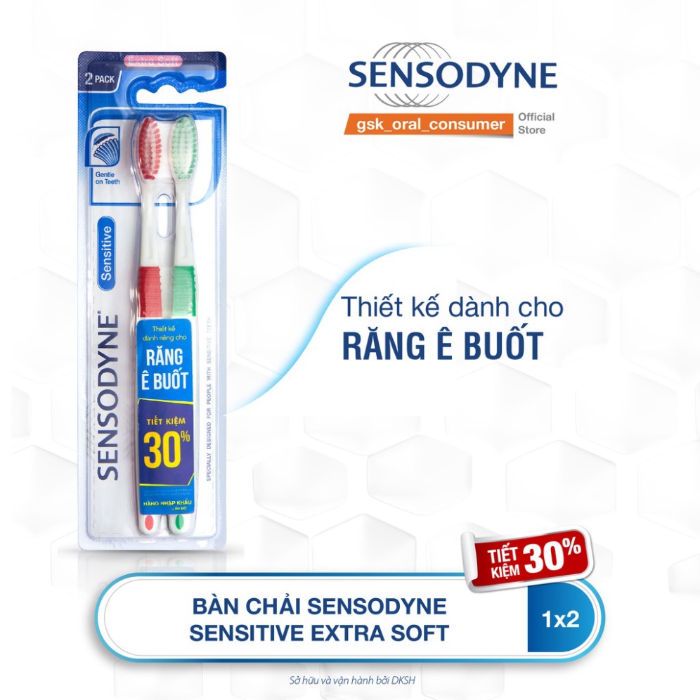 Bộ 2 bàn chải đánh răng Sensodyne Ultra Sensitive Ex Soft