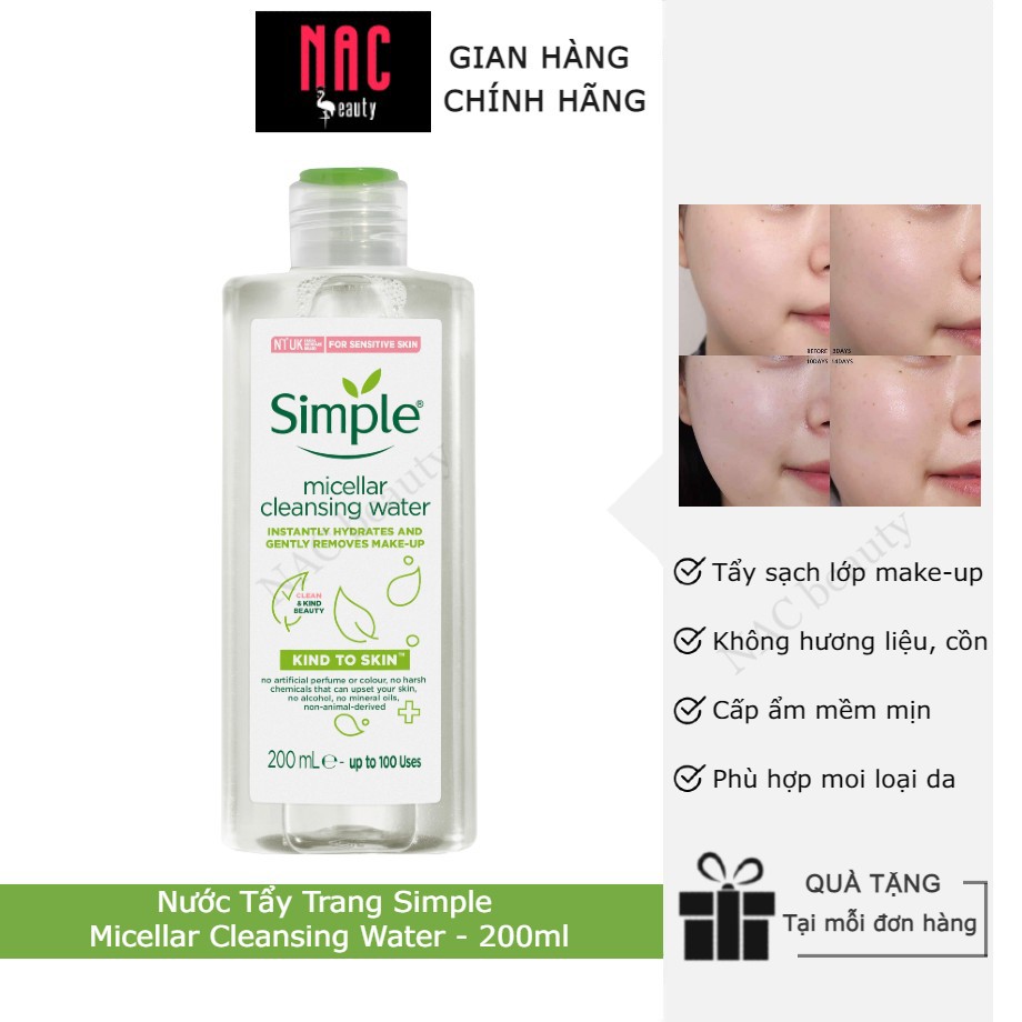 Nước Tẩy Trang Simple Micellar Cleansing Water 200ml