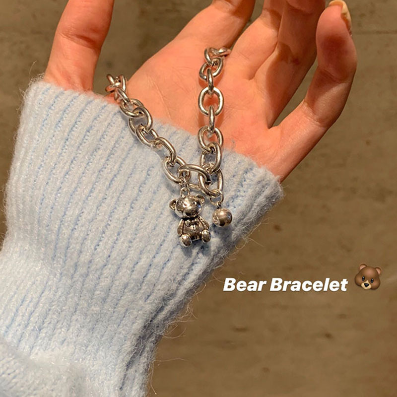 Korean Ins Cute Bear Bracelet Women Chain Bracelets Korea New Fashion Accessory | BigBuy360 - bigbuy360.vn