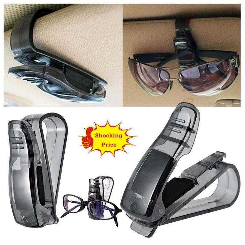 1 Kẹp Giữ Kính Mát Màu Đen Trong Suốt Tiện Dụng Cho Xe Hơi