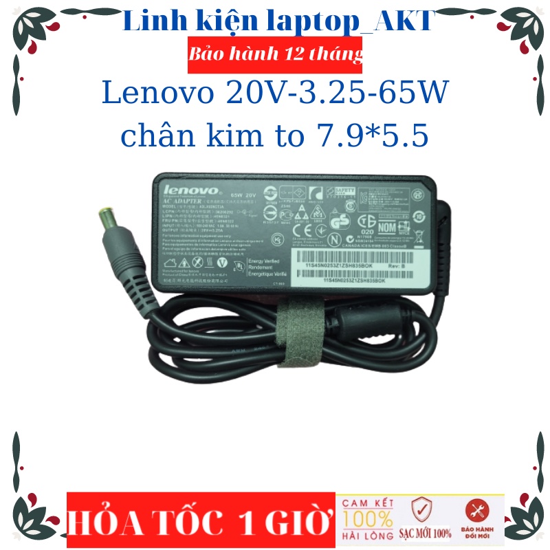 Sạc Lenovo 20V-3.25A-65W chân kim to ThinkPad E320 X200 X201 X220 X230 X220t E530 T430 T430U T430S T430SI T510 T510I