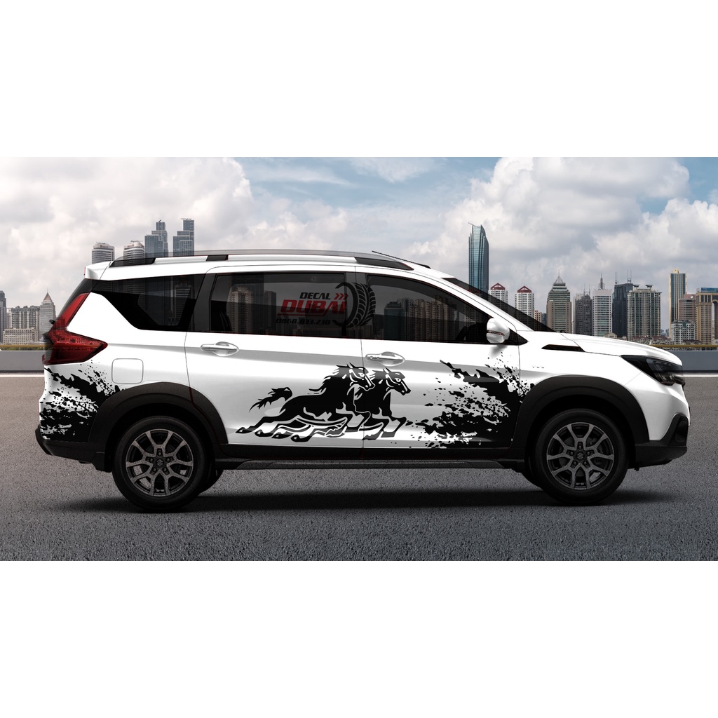 Mẫu tem Song Mã tài lộc dán trang trí xe Suzuki XL7_ảnh thật dán cửa hàng