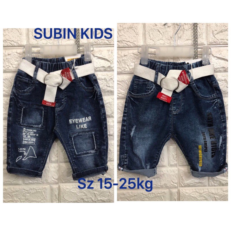 Quần sooc bò cho bé SBSJ13 sz 15-25kg quần jean lửng bé trai hàng QCCC (hàng có sẵn)