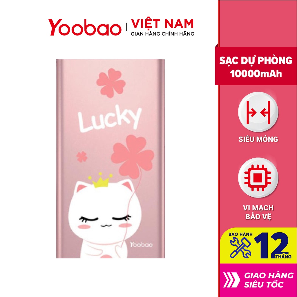 Sạc dự phòng 10000mAh Yoobao A1 Polymer Slim - Hàng chính hãng - Bảo hành 12 tháng 1 đổi 1