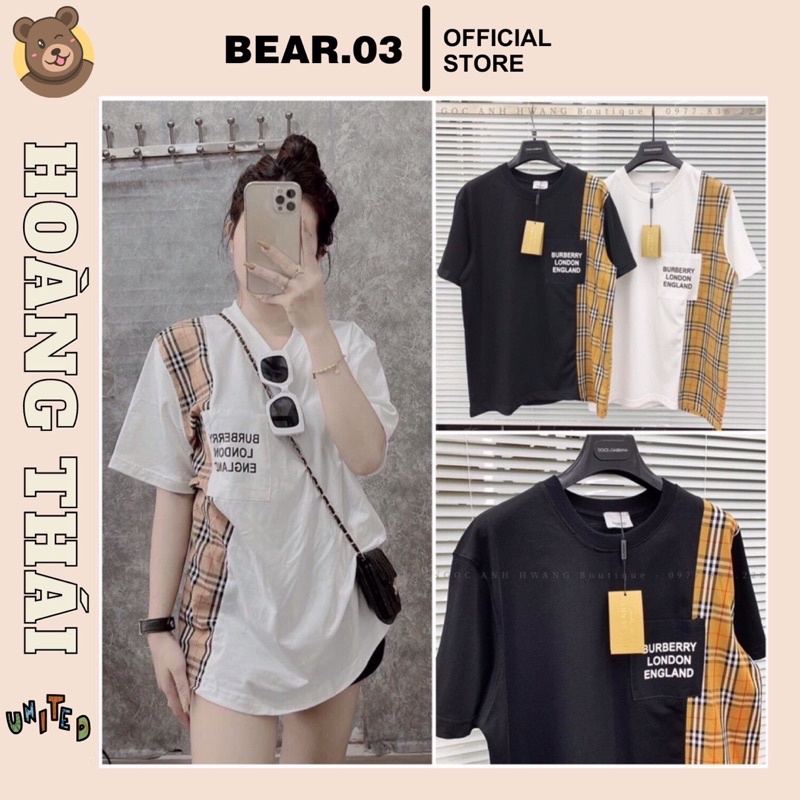 Áo thun tay lỡ phối BBR nam nữ - áo phông unisex hàng đẹp