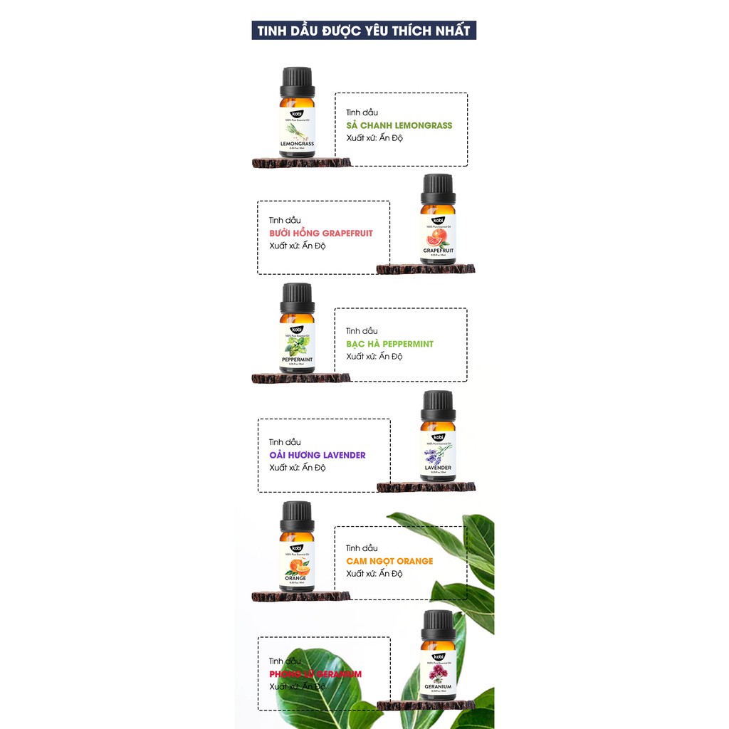 Tinh dầu Chanh Tươi Kobi Lemon essential oil giúp thơm phòng, se da, tinh thần sảng khoái - 5ml
