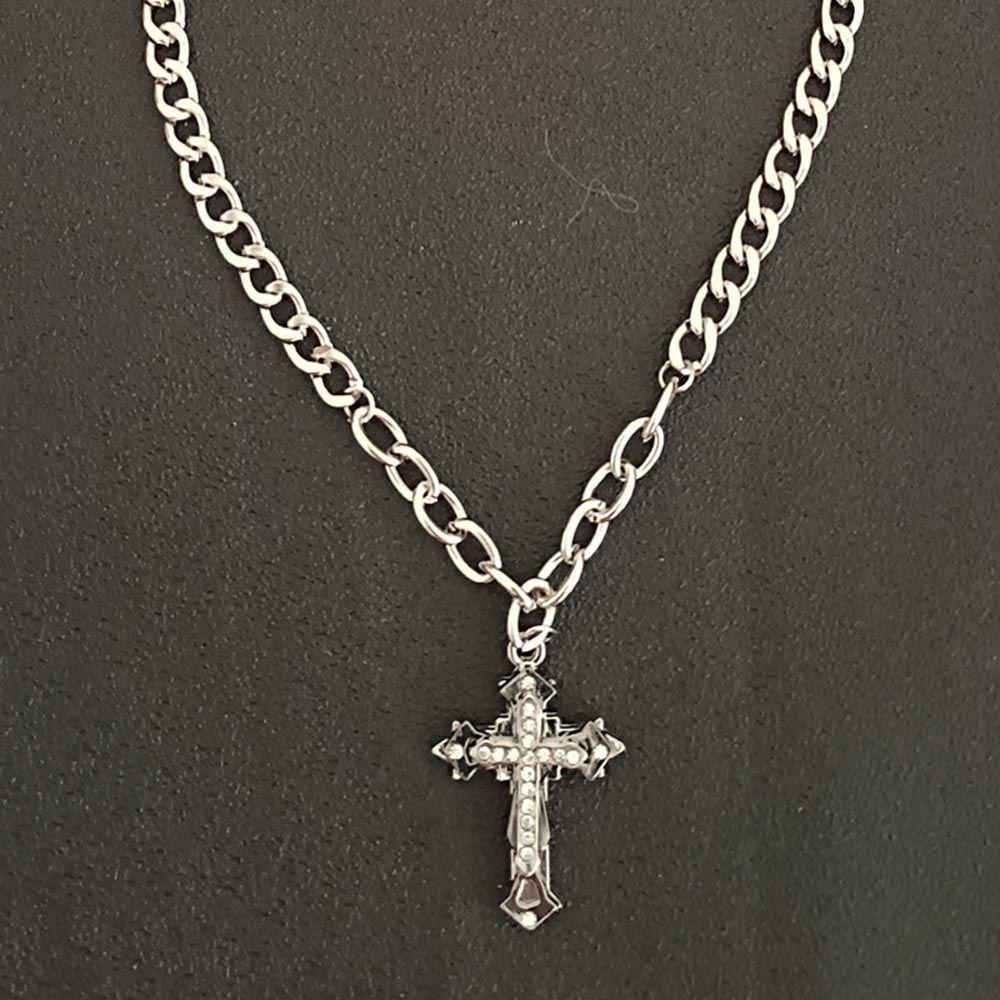 Vòng cổ Thép Titan Dày Phong Cách Punk Vintage Sáng Tạo Cho Nam