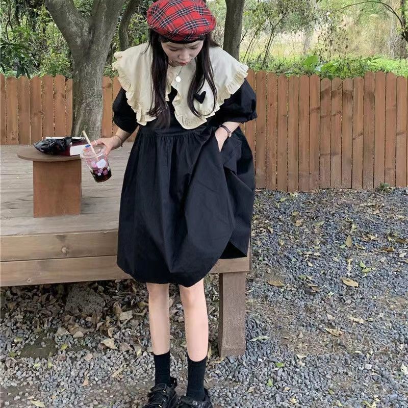 Đầm Cổ Búp Bê Form Rộng Phong Cách Nhật Bản Cho Nữ Sinh