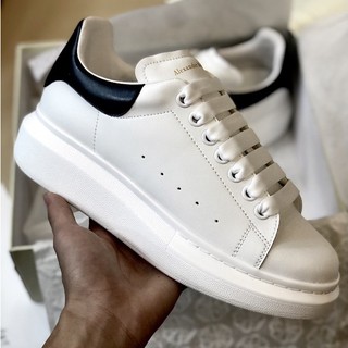 [TripleHStore] Giày Mcqueen Gót Đen ''Gót Da'' Cao Cấp [Full Phụ Kiện]