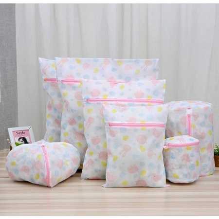 Set 5 Túi Lưới Giặt Đồ Lót, Tất, Bảo Vệ Quần Áo Hoạ Tiết Đẹp