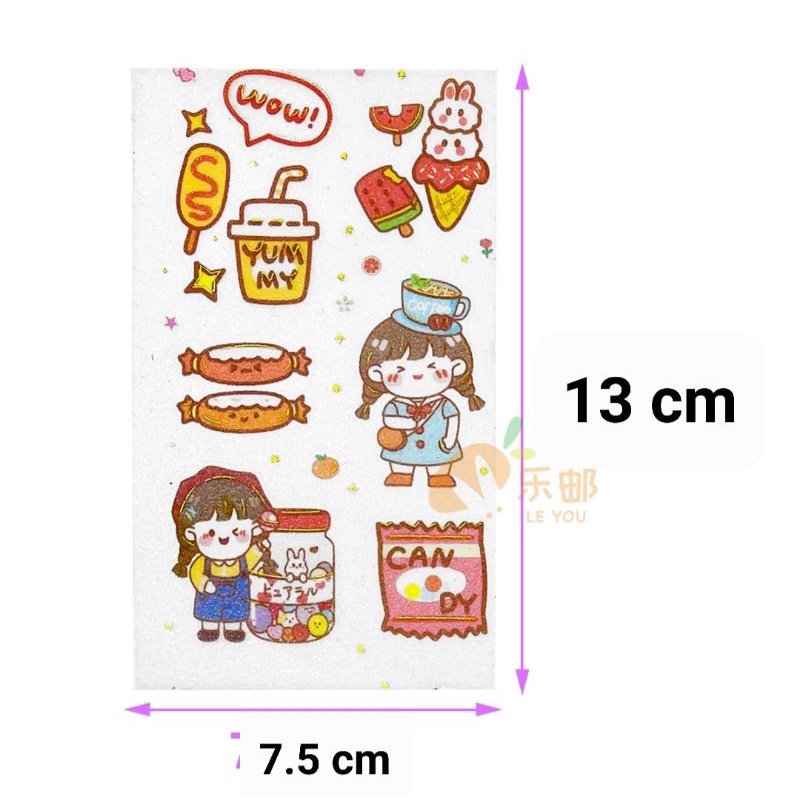 Sỉ: thùng 30 hộp sticker lớn, mỗi hộp 4 tờ sticker khổ 13cm