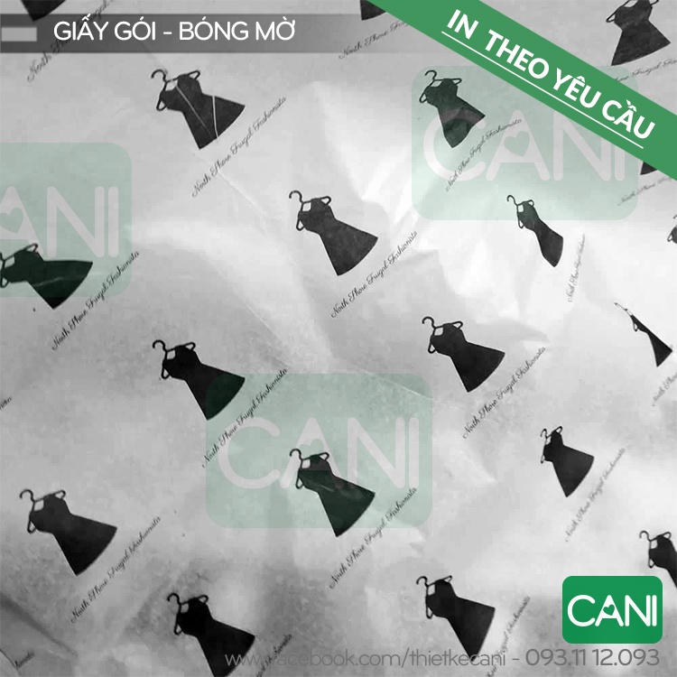 In Giấy gói in tên thương hiệu quần áo theo yêu cầu  Giấy nến gói hàng in logo Poluya gói quần áo chống ẩm lót giày CANI