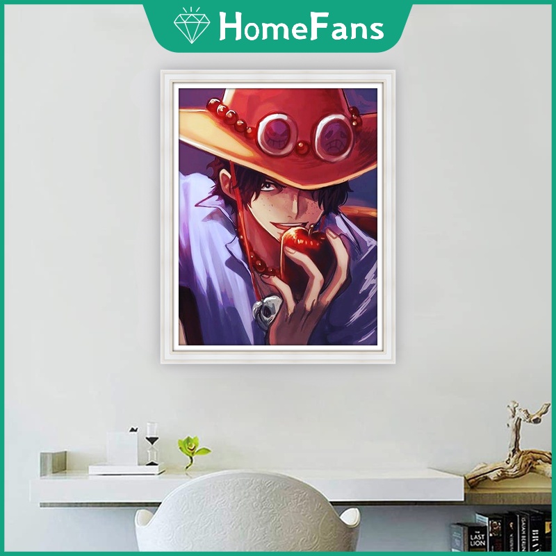Bộ Tranh Đính Đá 5D Tự Làm Hình Anime One Piece Kích Thước 40x50cm Trang Trí Nhà Cửa