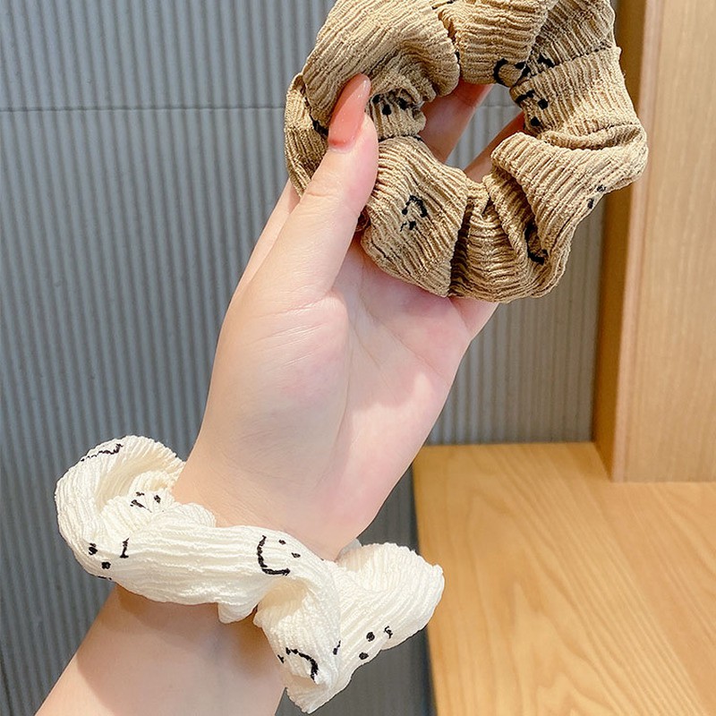 Dây buộc tóc co giãn hình mặt cười thời trang Hàn Quốc