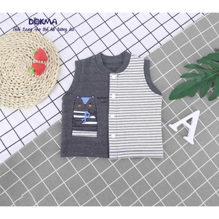 [Mã BMLT30 giảm đến 30K đơn 299K] DA560 Áo ghile kẻ Dokma (3-18M)
