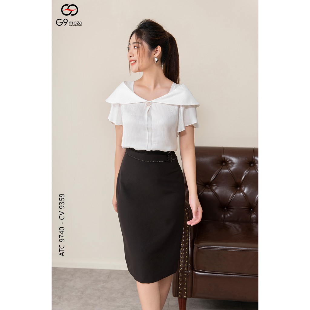 Áo sơ mi tay cộc G9moza, chất lụa mềm mát 9740