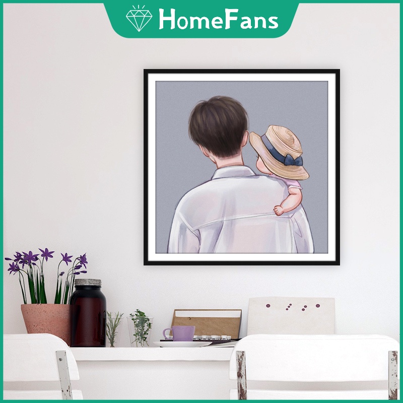 Bộ Tranh Đính Đá 5D Tự Làm 40x40cm/50x50cm Hình Cặp Đôi Trang Trí Nhà Cửa