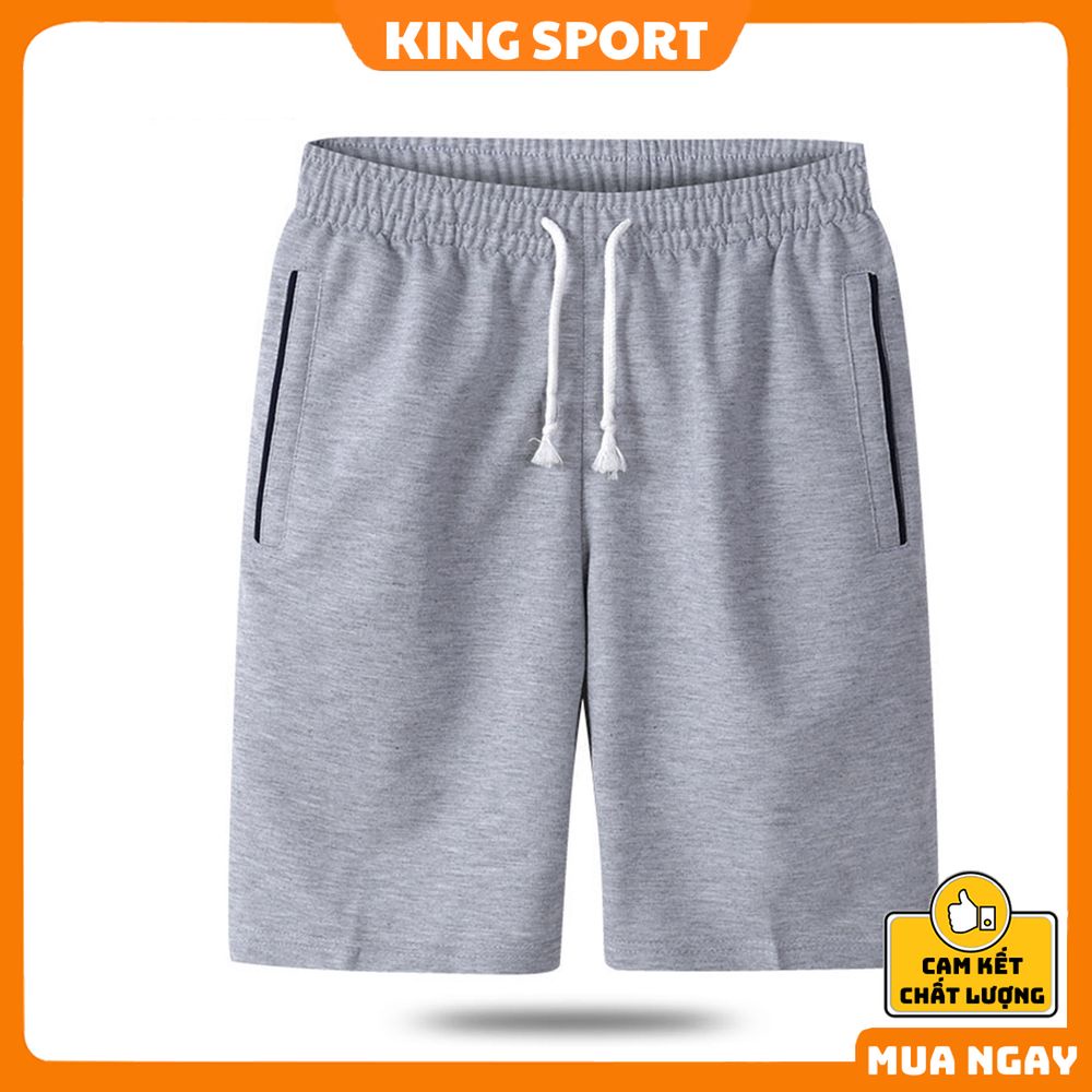 Quần đùi nam thể thao, quần short nam thun unisex ống rộng thể thao oversize thoáng mát phong cách hàn quốc KING SPORT