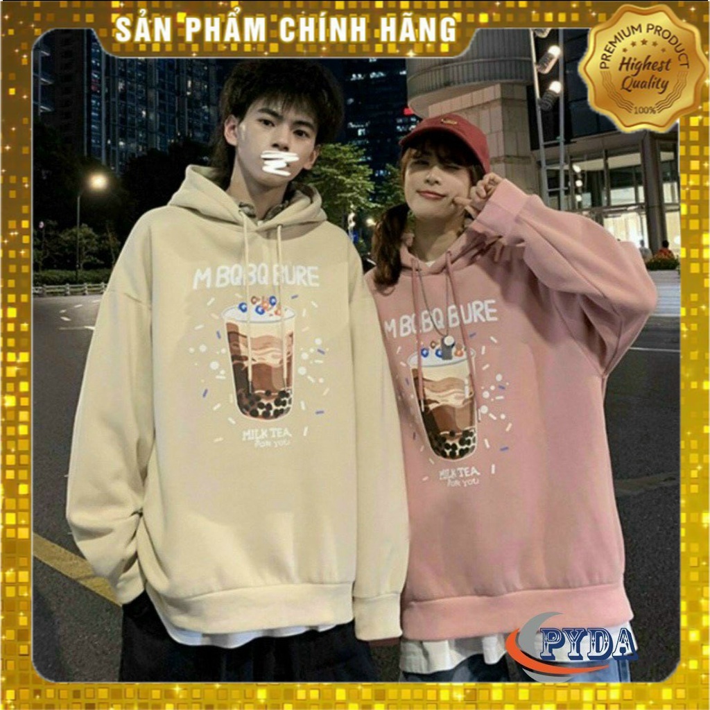 [Hàng Auth] Áo Hoodie Unisex In Hình Ly Trà Sữa, Tay Dài Dáng Rộng Nam Nữ - K031_PY | BigBuy360 - bigbuy360.vn
