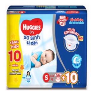 Tã dán sơ sinh hugger cộng 10 miếng. s56 +6 , nb 70+6