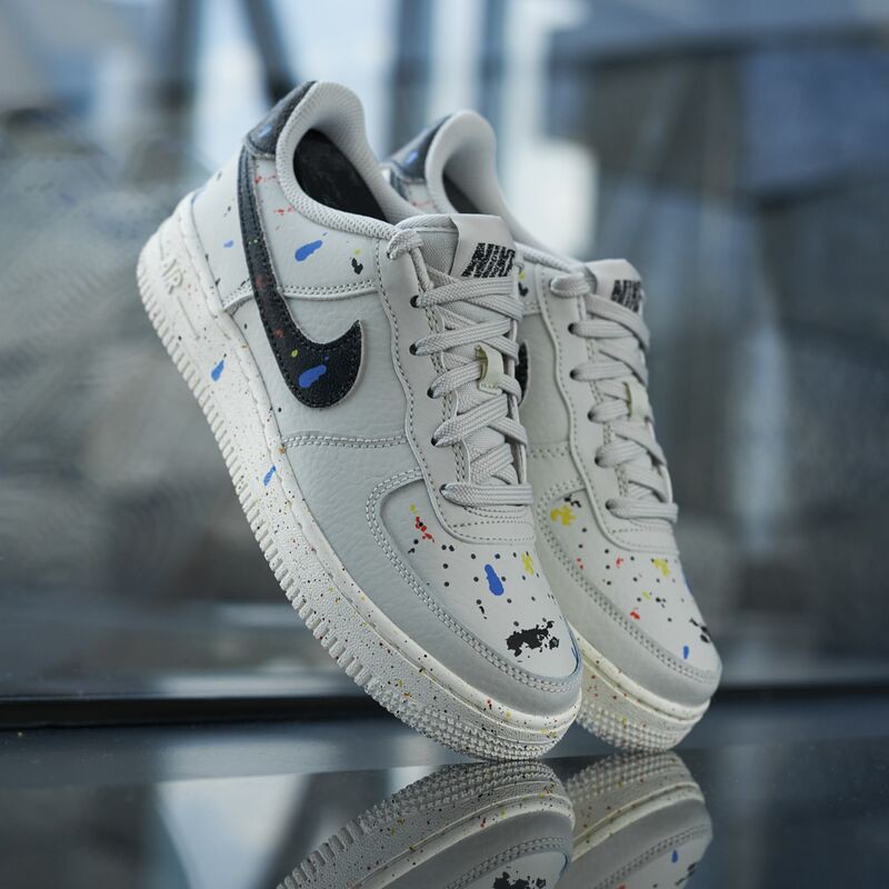 Giày Sneaker Air Force 1Hàng Chính Hãng Nike Air Force 1 LV8 3 Light Grey Paint Splatter [DJ2598 001] Simple Sneaker