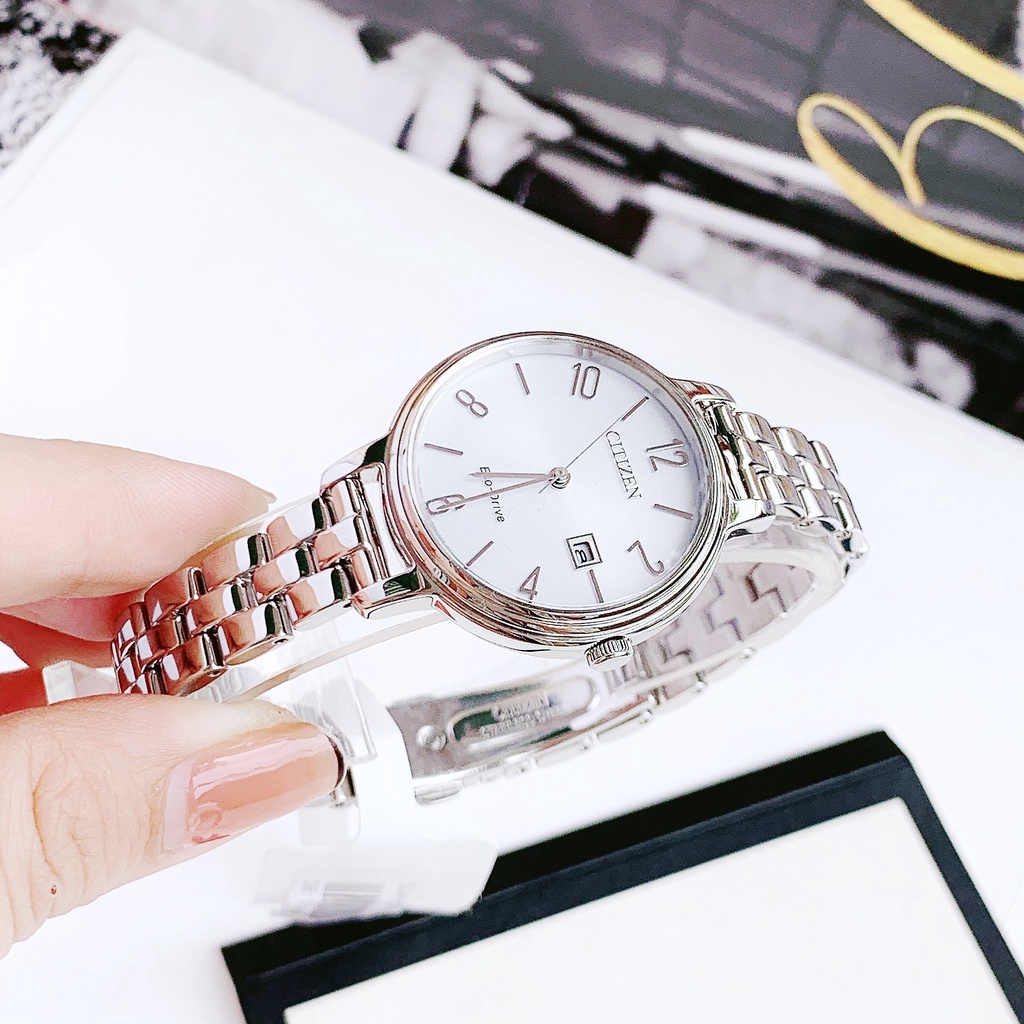 Đồng hồ nữ dây thép Citizen Eco Drive EW2440 53A