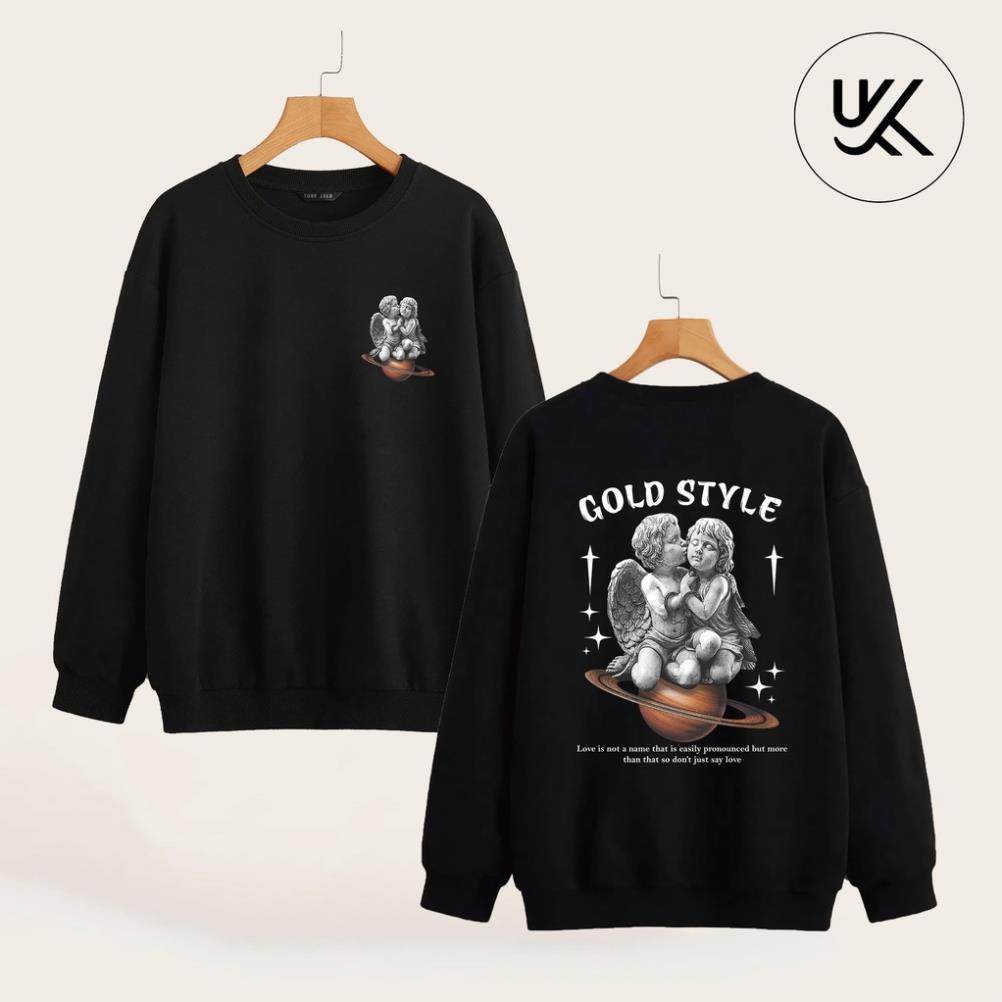 Áo nỉ Sweater Nam Nữ Gold Style, Form RỘNG CHUẨN Xu Hướng, áo Tay dài nỉ bông Cao Cấp Unisex. KKIM Shop
