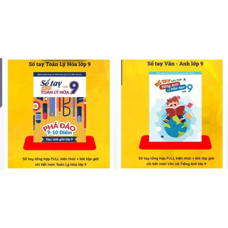 combo 2 cuốn sổ tay lớp 9