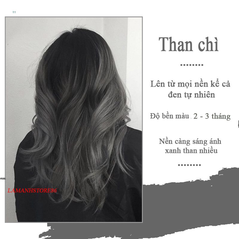 Thuốc nhuộm tóc màu Than Chì màu nhuộm lên mầu chuẩn tone Than Chì kem nhuộm tóc an toàn không sót mùi thơm lamanhstore.